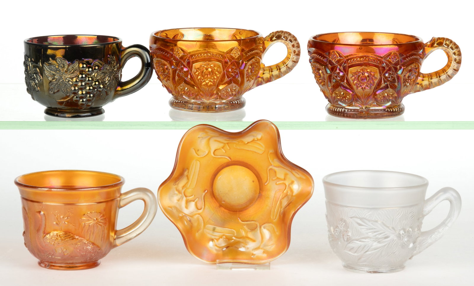 ASSORTED CARNIVAL GLASS ARTICLES, LOT OF SIX (1 of 1)