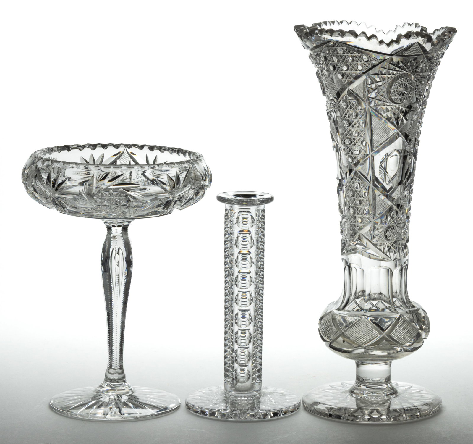 AMERICAN BRILLIANT CUT GLASS ARTICLES, LOT OF THREE (1 of 1)