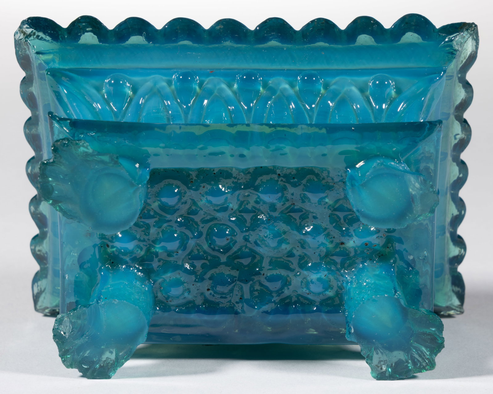 OG-18 RECTANGULAR ARCHES PRESSED OPEN SALT - 3