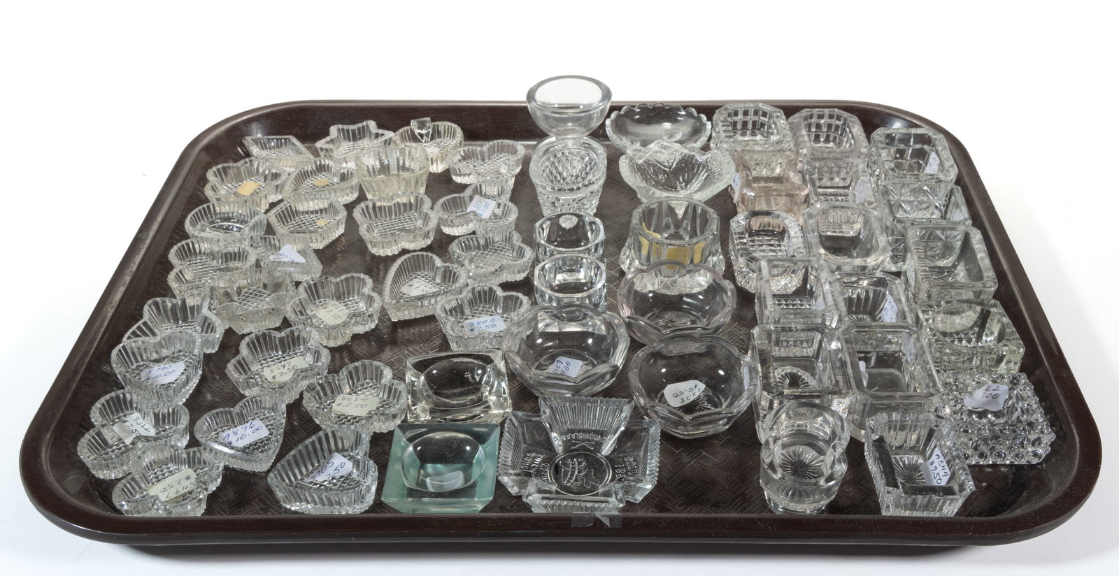 ASSORTED PRESSED GLASS OPEN SALTS, LOT OF 56 (1 of 1)