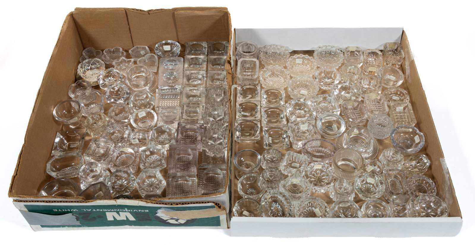 ASSORTED PRESSED GLASS OPEN SALTS, LOT OF 110 +/- (1 of 1)
