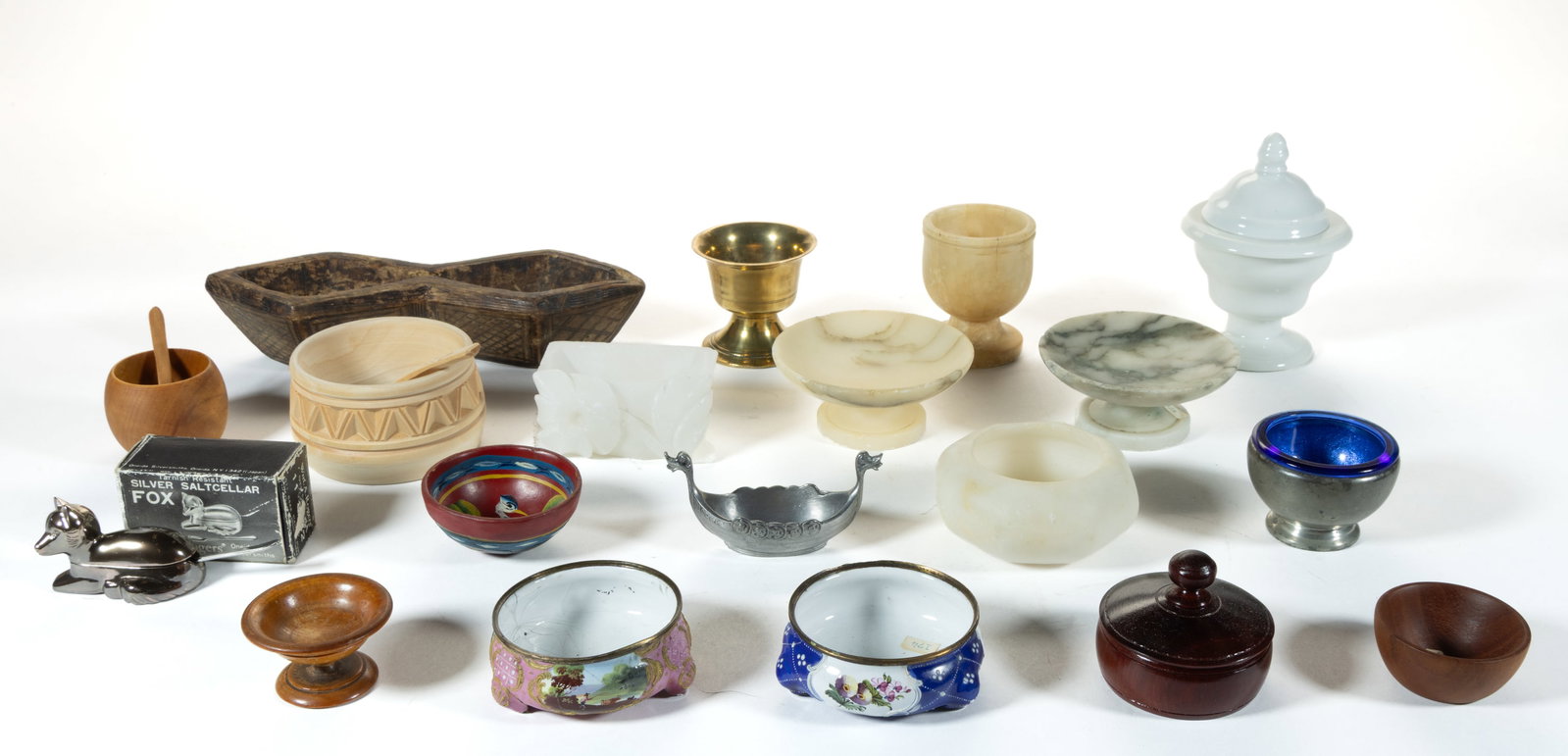 ASSORTED MATERIALS OPEN SALTS, LOT OF 19 (1 of 1)