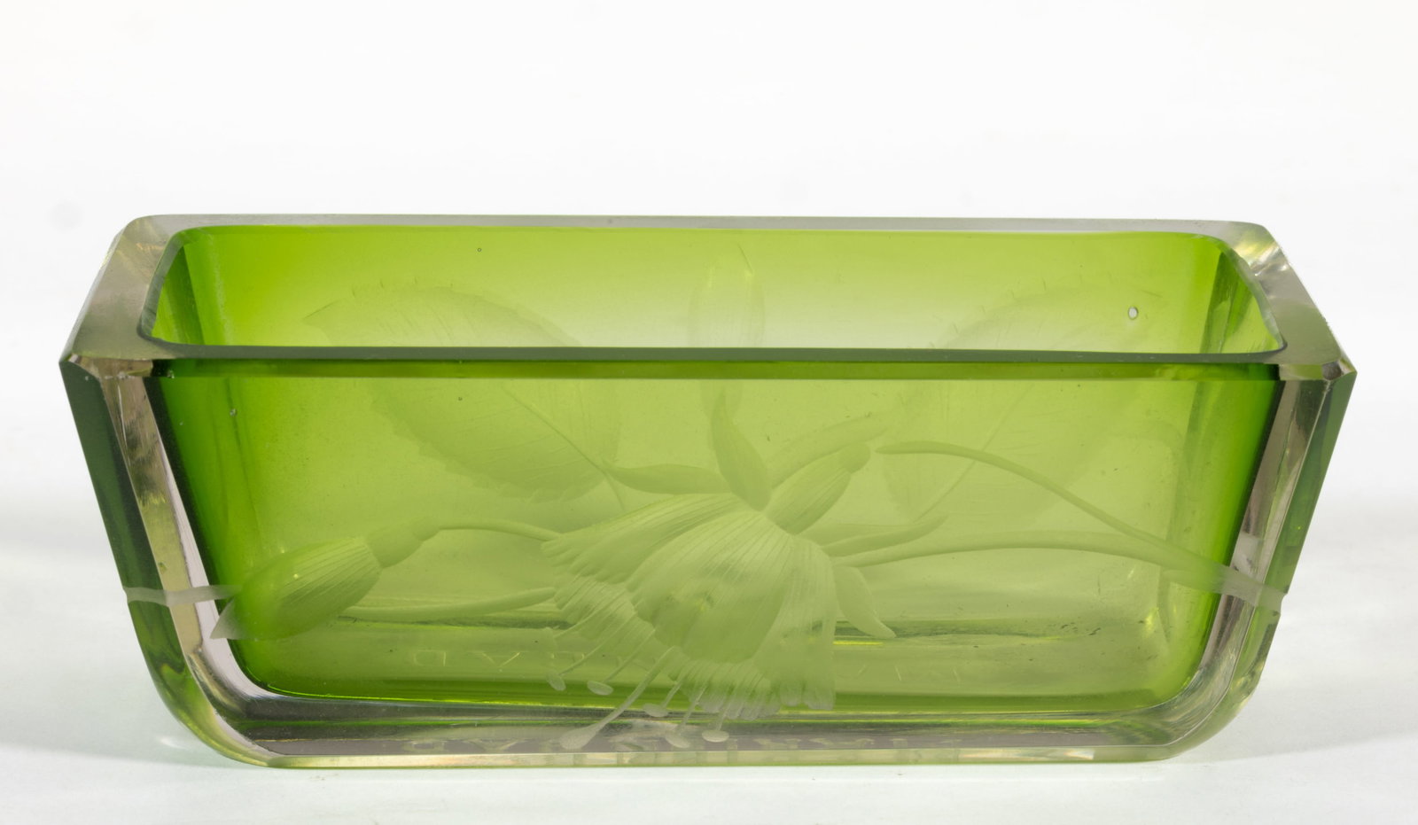 MOSER ATTRIBUTED INTAGLIO ART GLASS OPEN SALT (1 of 3)