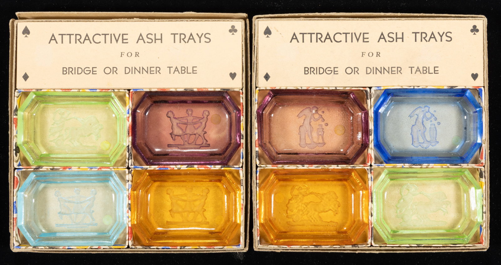 INTAGLIO GLASS OPEN SALTS, LOT OF EIGHT (1 of 1)