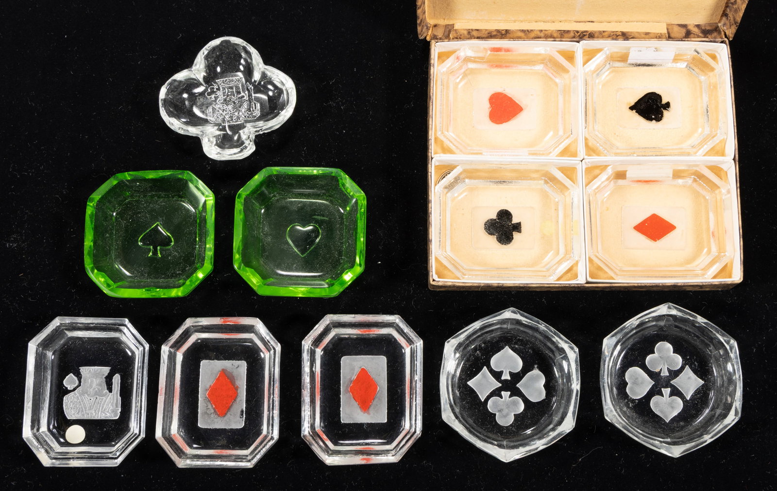 INTAGLIO GLASS OPEN SALTS, LOT OF 12 (1 of 1)