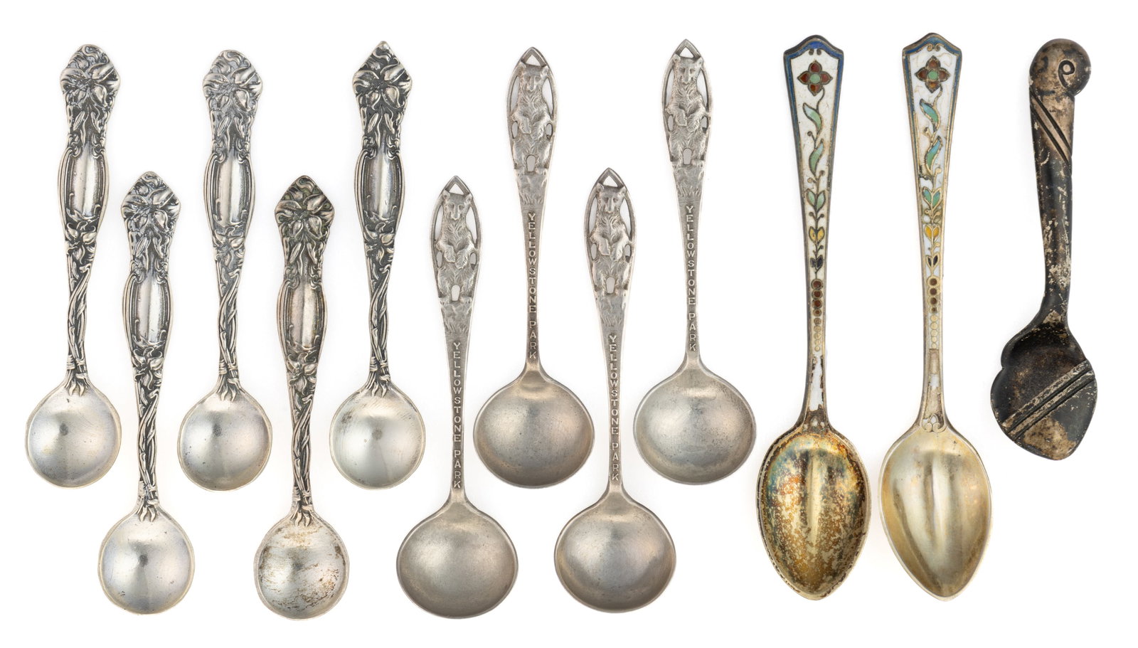 AMERICAN STERLING SILVER SALT AND OTHER SPOONS, LOT OF 12 (1 of 1)