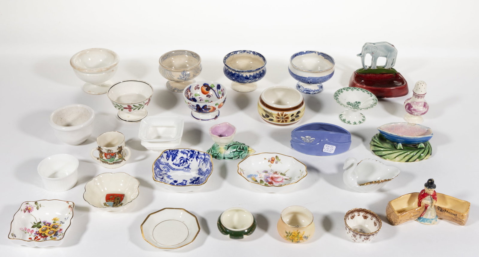 ENGLISH CERAMIC OPEN SALTS AND OTHER RELATED ARTICLES, LOT OF 26 (1 of 1)