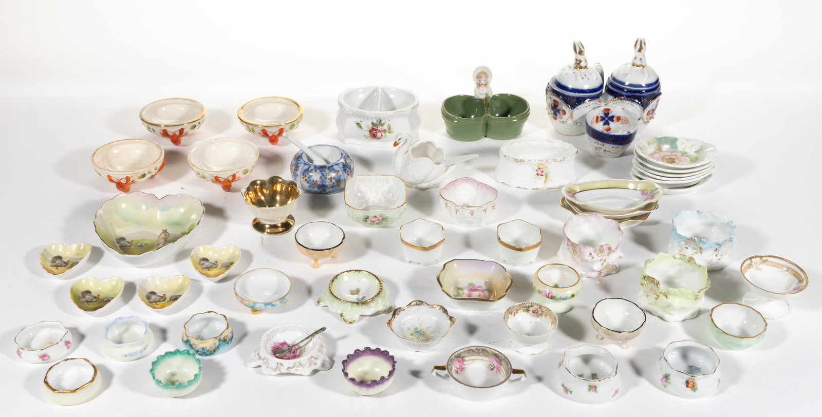 AUSTRIAN / GERMAN / PRUSSIAN CERAMIC OPEN SALTS, UNCOUNTED LOT (1 of 1)