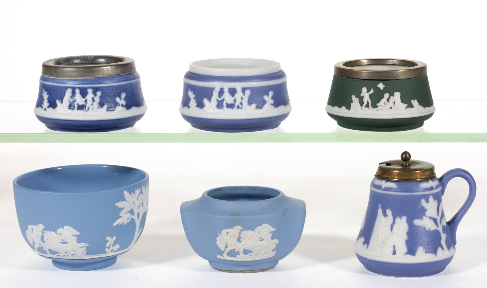 ENGLISH / GERMAN JASPERWARE CERAMIC ARTICLES, LOT OF SIX (1 of 1)