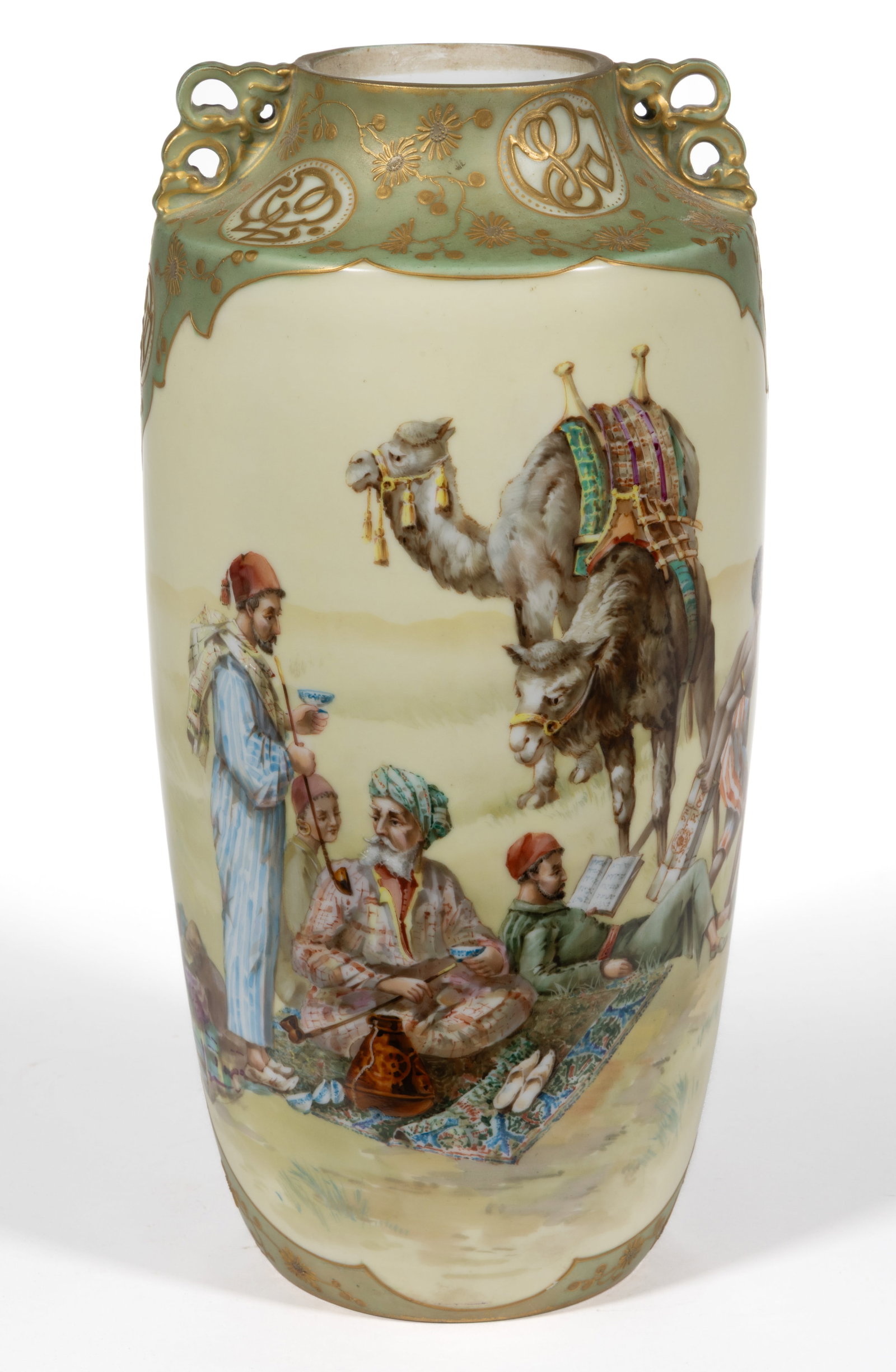 FRENCH LIMOGES PORCELAIN HAND-PAINTED ORIENTALISM VASE (1 of 5)
