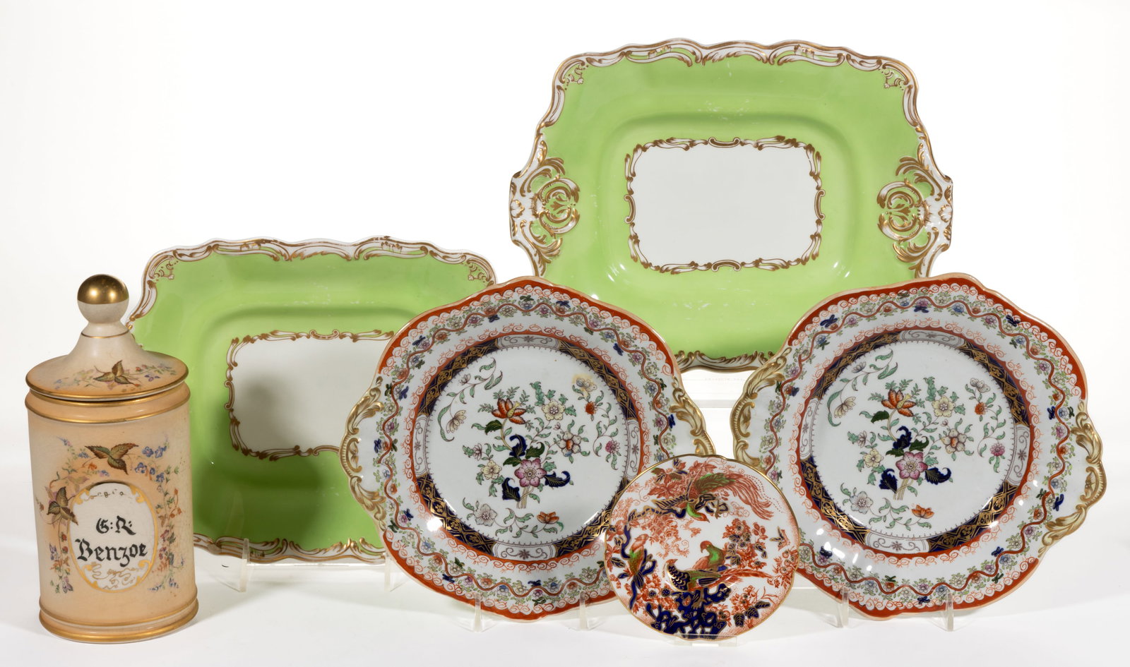 ENGLISH CERAMIC ARTICLES, LOT OF SIX (1 of 3)