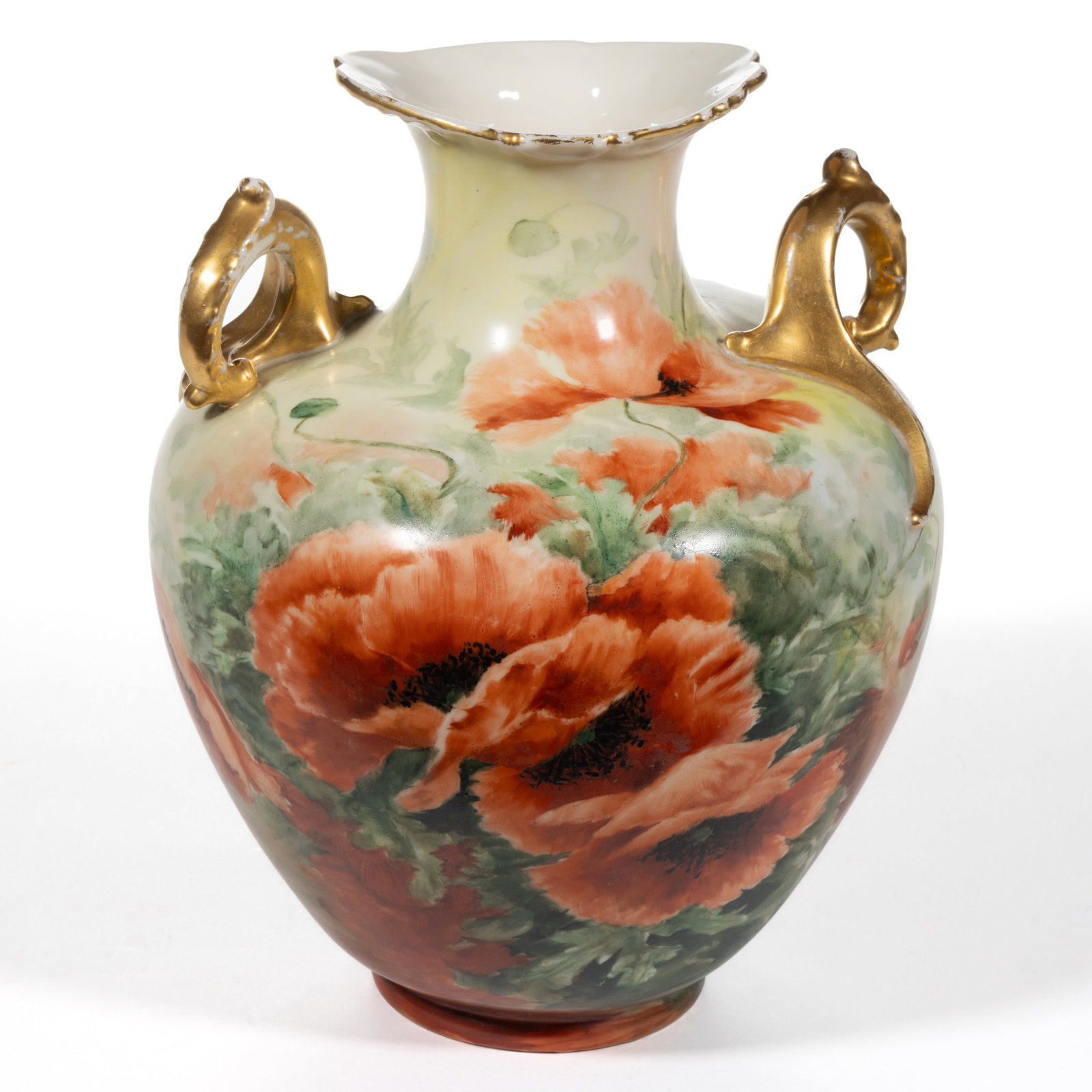 AMERICAN BELLEEK LENOX PORCELAIN POPPY MOTIF VASE (1 of 5)