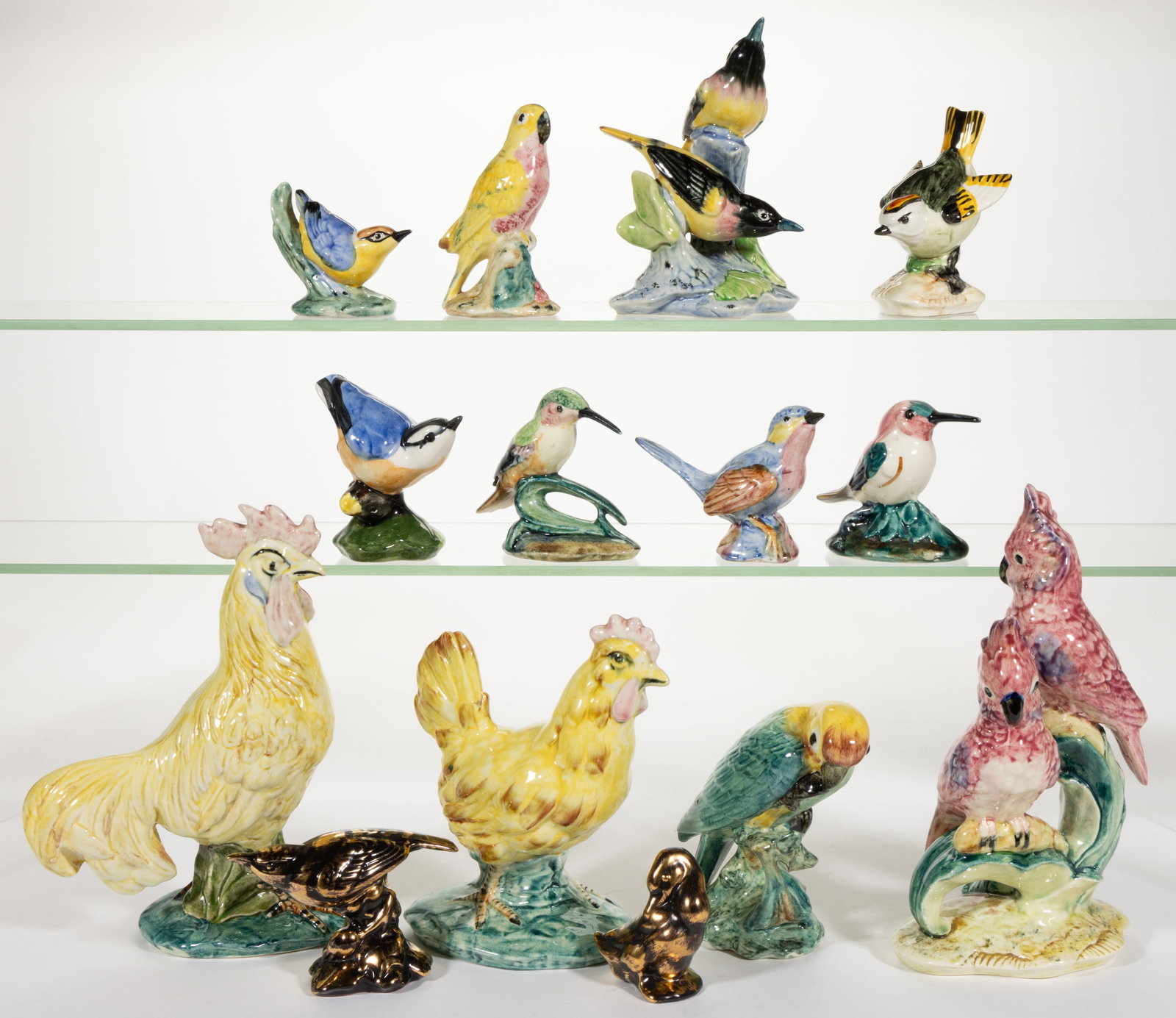 AMERICAN STANGL POTTERY HAND-PAINTED CERAMIC BIRD FIGURES, LOT OF 14 (1 of 1)