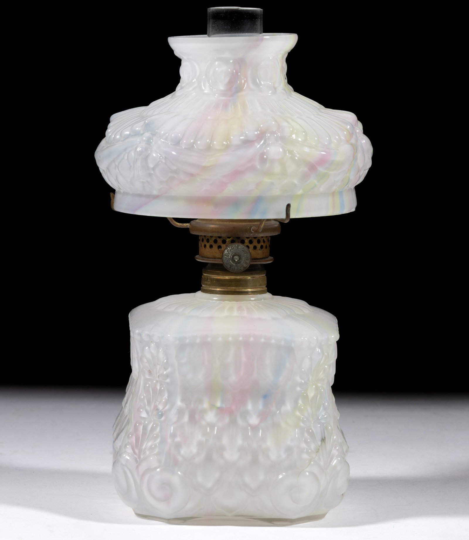 CROCODILE TEARS RAINBOW OPALESCENT GLASS MINIATURE LAMP (1 of 1)