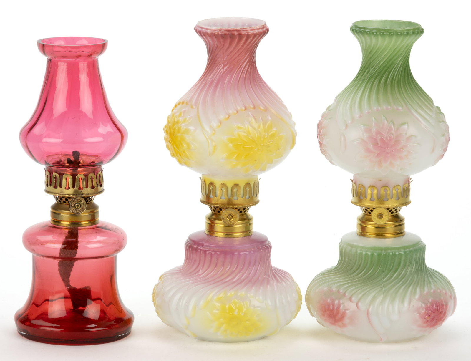 ASSORTED PATTERNED MINIATURE LAMPS, LOT OF THREE (1 of 1)