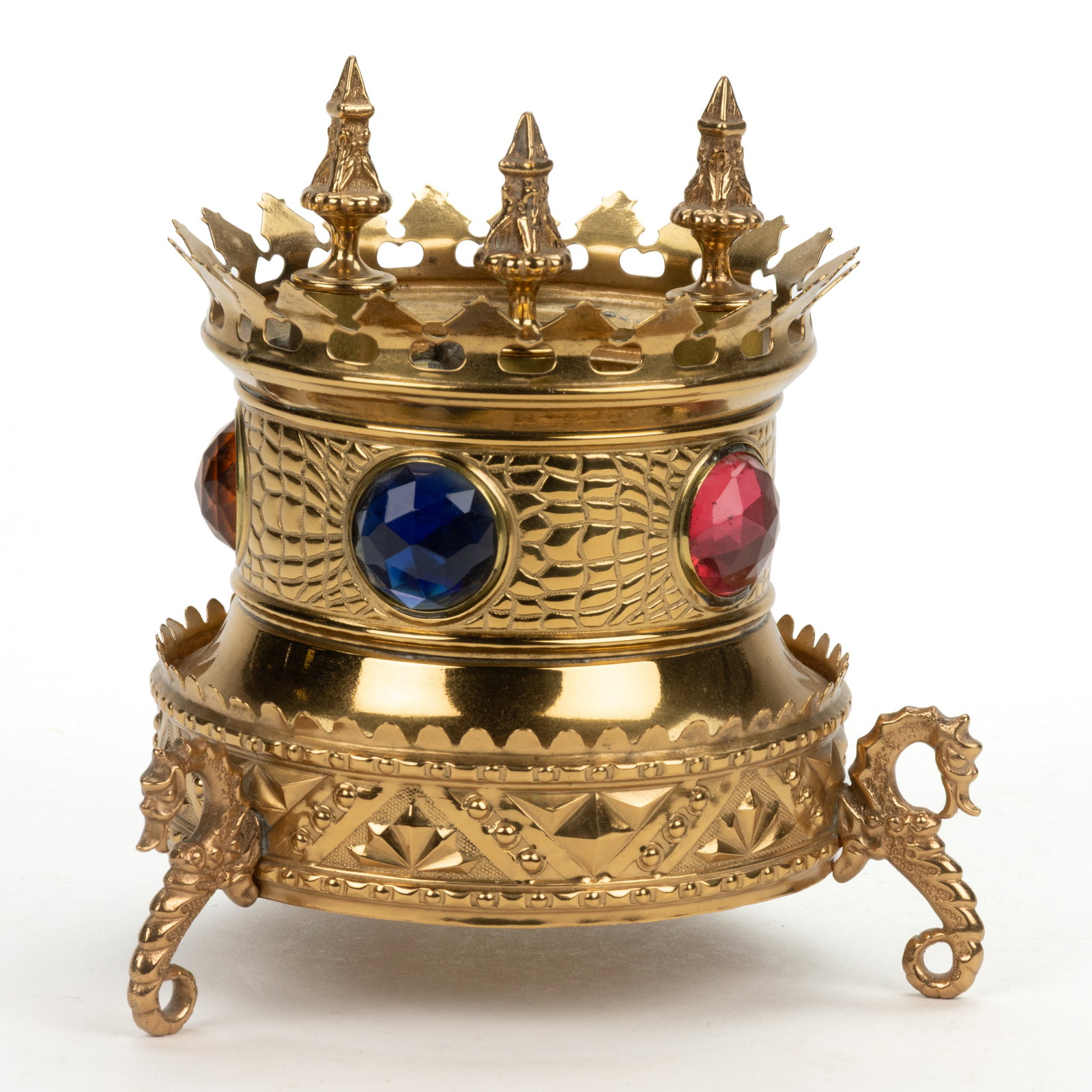BRASS AND JEWEL FIGURAL CIGAR LIGHTER (1 of 1)