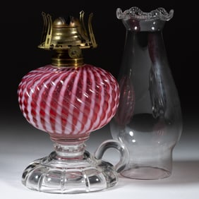 SHELDON SWIRL KEROSENE FOOTED FINGER LAMP