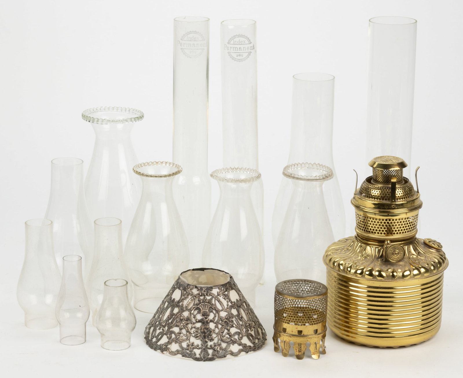ASSORTED KEROSENE LIGHTING SETUP COMPONENTS AND RELATED, LOT OF 16 (1 of 1)
