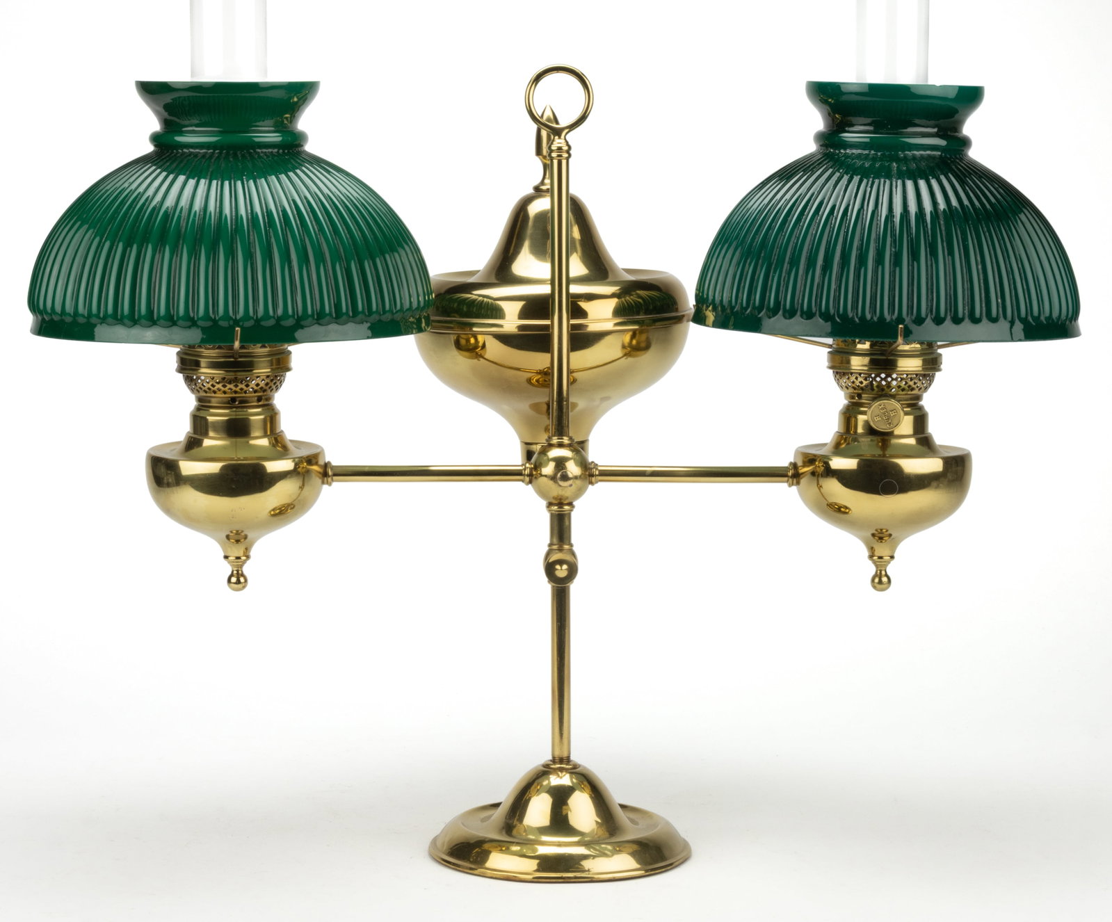 BRADLEY & HUBBARD BRASS DOUBLE-ARM KEROSENE STUDENT LAMP (1 of 1)