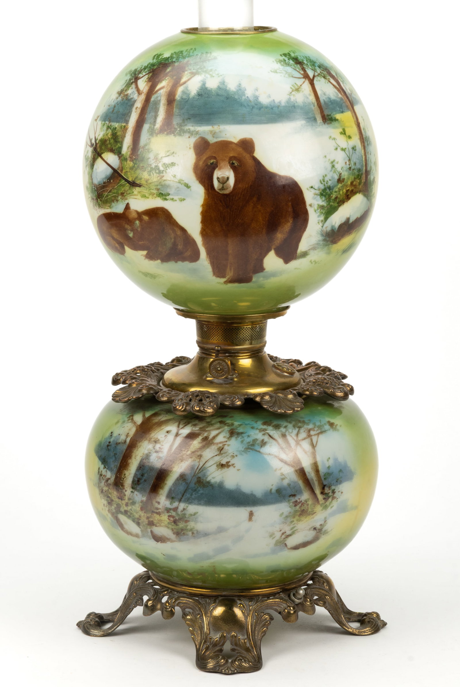 FOSTORIA GLASS CO. KEROSENE GONE WITH THE WIND / PARLOR / TABLE LAMP (1 of 2)