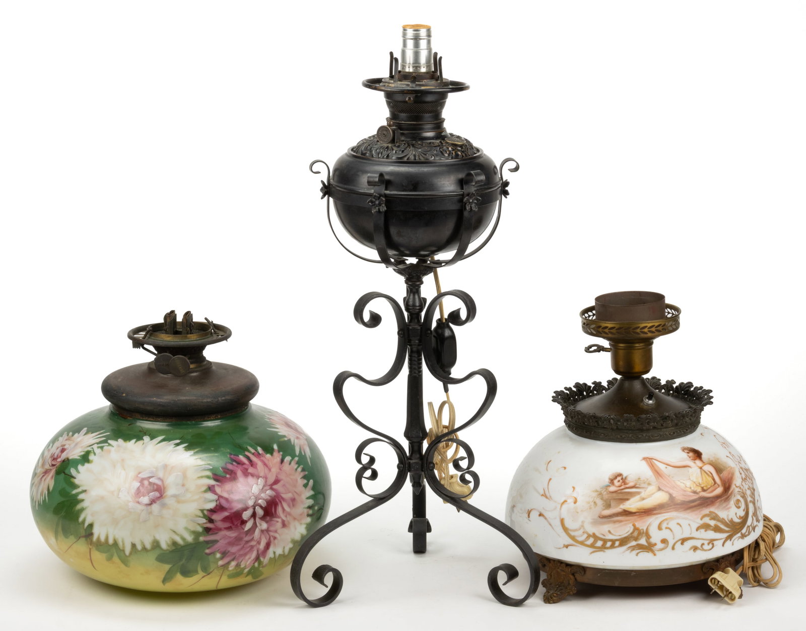 ASSORTED KEROSENE LAMPS AND COMPONENTS, LOT OF THREE (1 of 1)