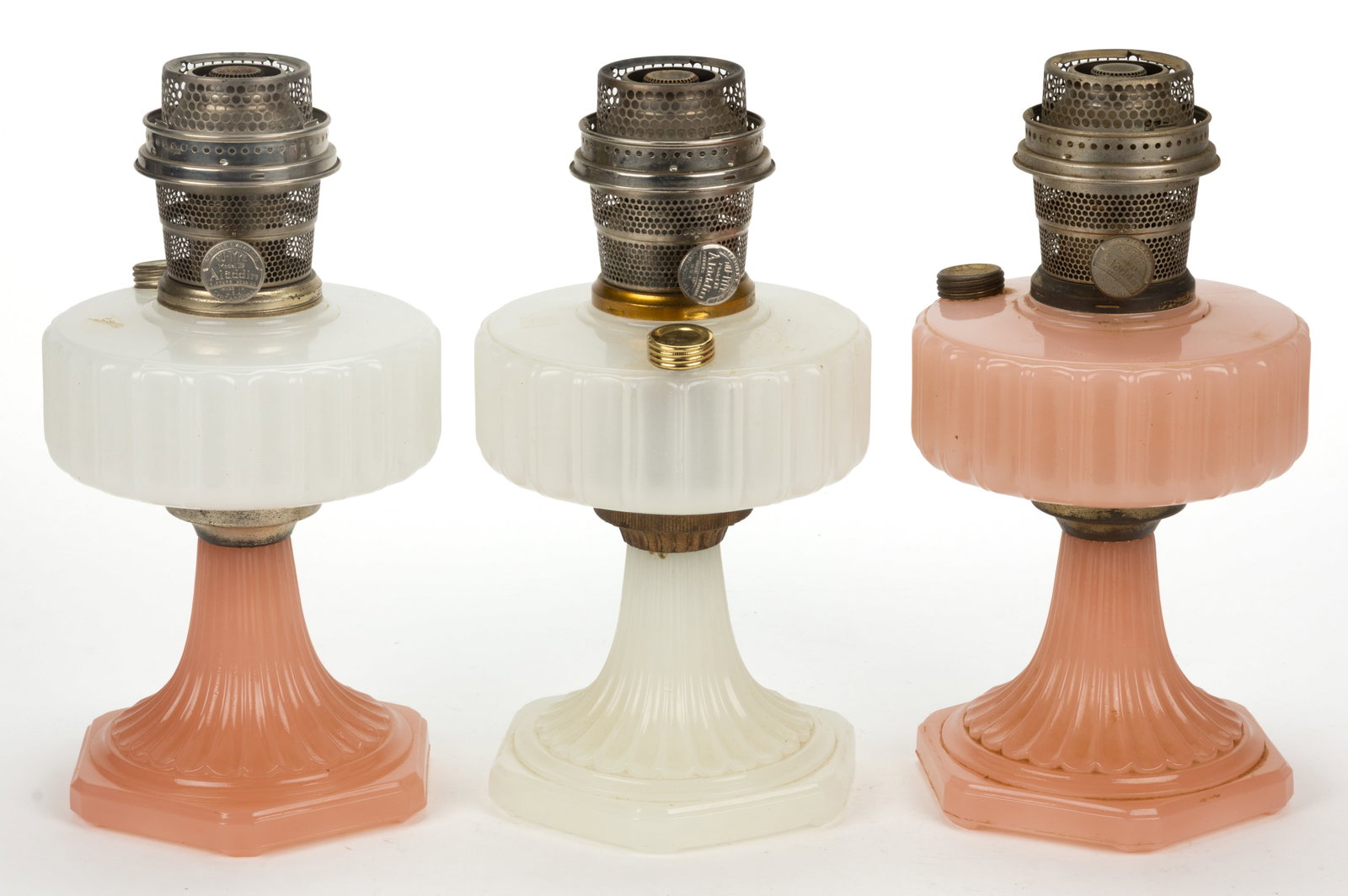 ALADDIN MODEL B-110, B-116, AND B-126 / CORINTHIAN KEROSENE STAND LAMPS, LOT OF THREE (1 of 1)