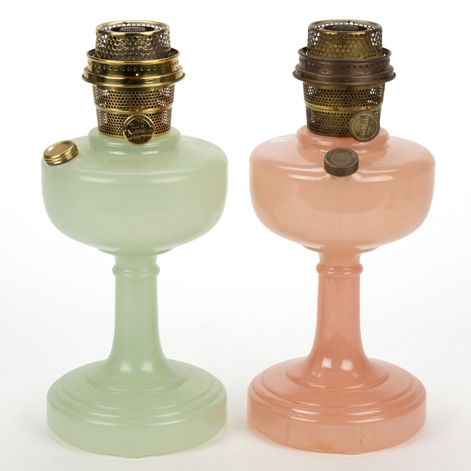 ALADDIN MODEL B-28 AND B-29 / SIMPLICITY KEROSENE STAND LAMPS, LOT OF TWO (1 of 1)
