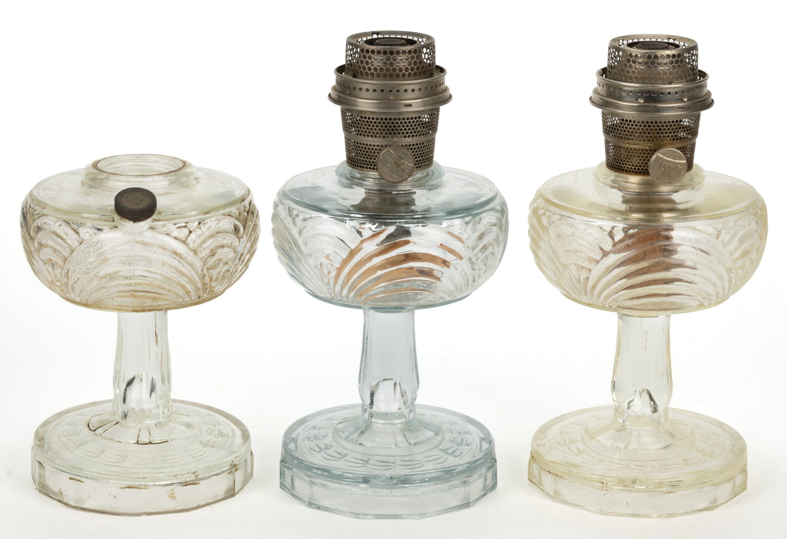 ALADDIN MODEL B-53 AND B-53X / WASHINGTON DRAPE KEROSENE STAND LAMPS, LOT OF THREE (1 of 1)