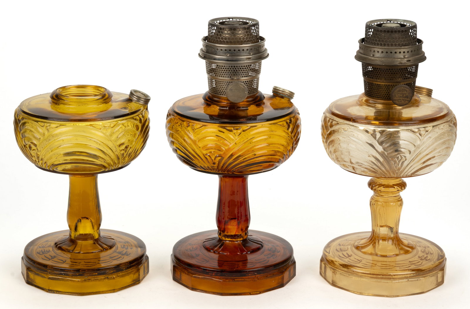 ALADDIN MODEL B-49 AND B-55 / WASHINGTON DRAPE KEROSENE STAND LAMPS, LOT OF THREE (1 of 1)