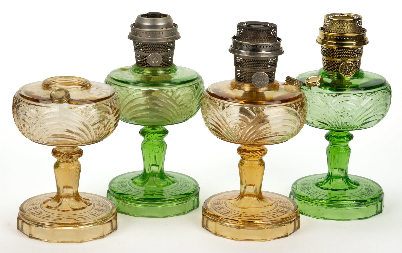 ALADDIN MODEL B-51 AND B-52 / WASHINGTON DRAPE KEROSENE STAND LAMPS LOT OF FOUR (1 of 1)