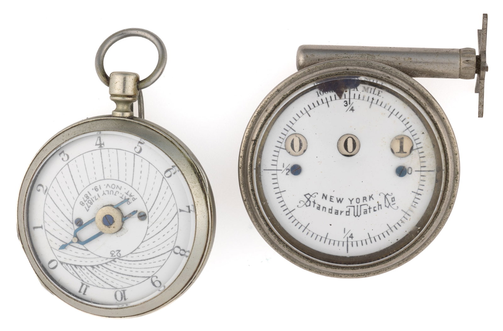 ANTIQUE PEDOMETER AND CYCLOMETER, LOT OF TWO (1 of 2)