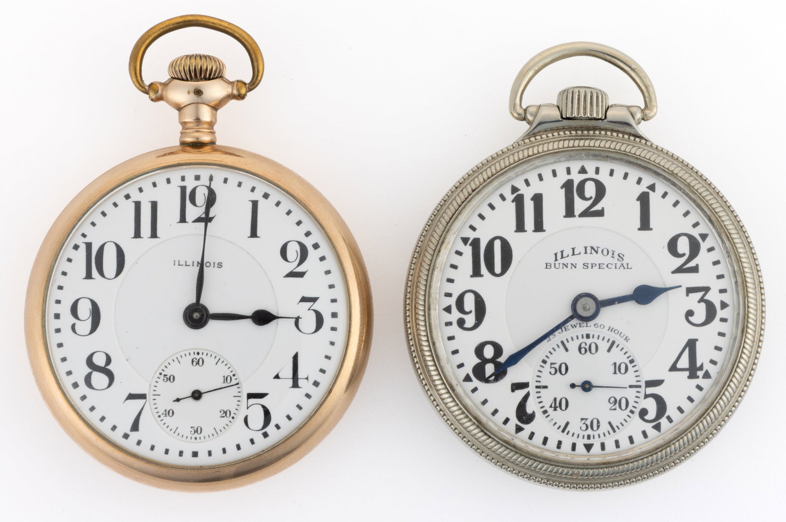 ILLINOIS BUNN SPECIAL 23-JEWEL POCKET WATCHES, LOT OF TWO (1 of 3)