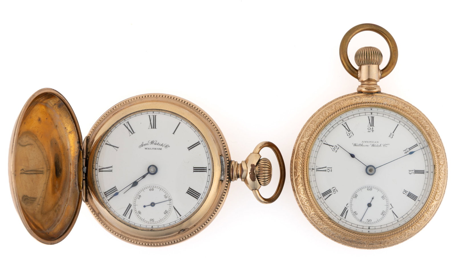 WALTHAM P.S. BARTLETT MODEL 1883 POCKET WATCHES, LOT OF TWO (1 of 4)