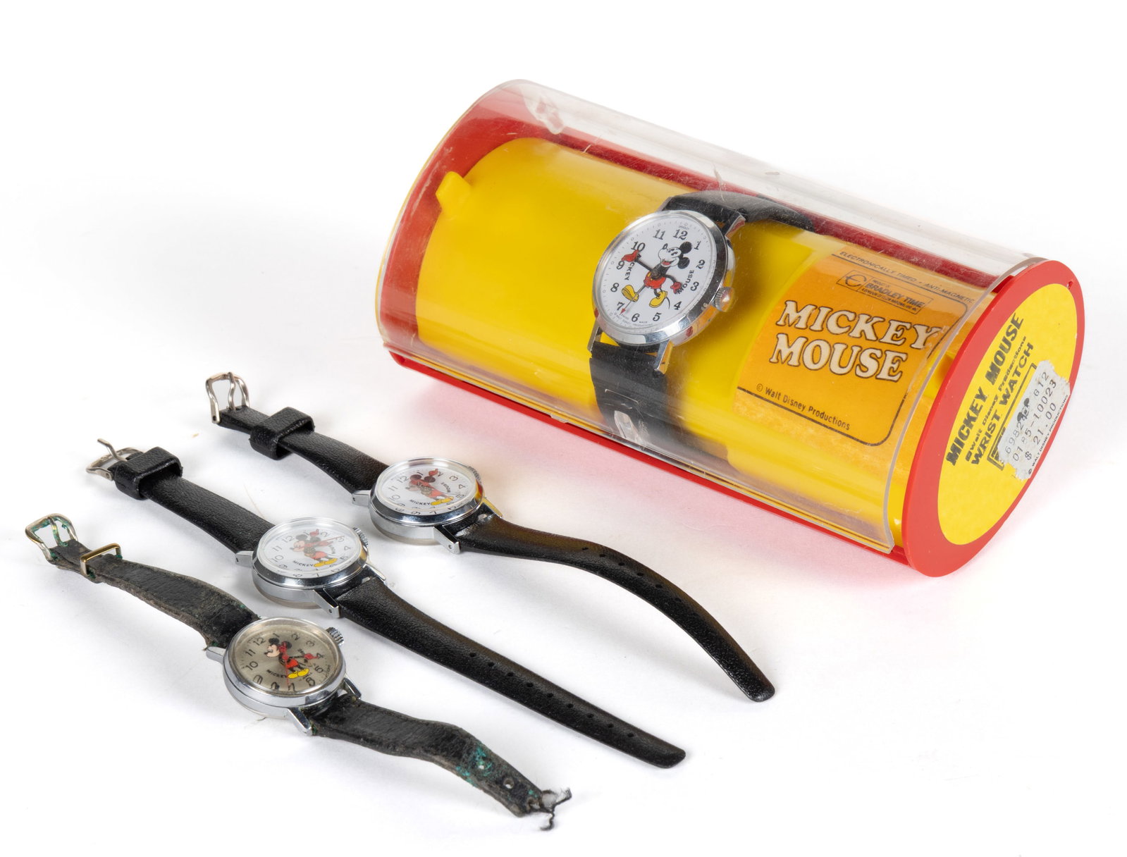 VINTAGE MICKEY MOUSE BRADLEY WRIST WATCHES, LOT OF FOUR (1 of 4)