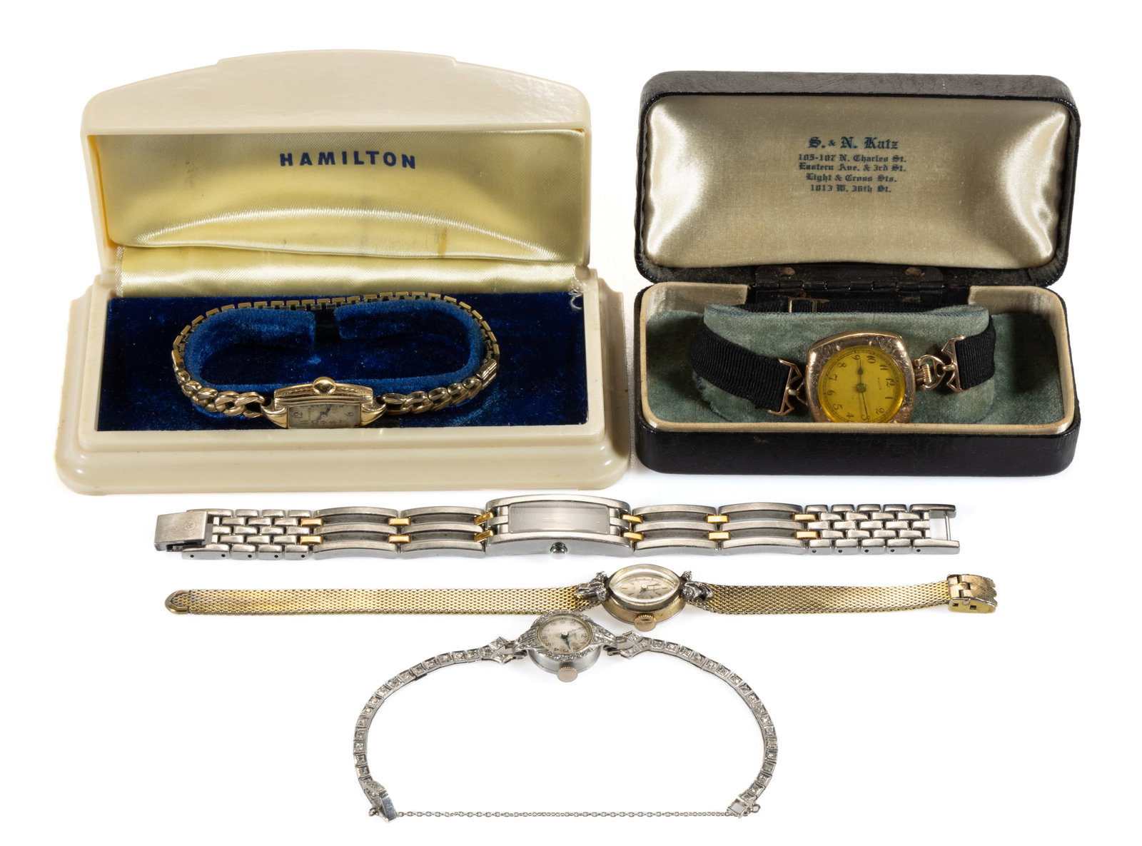 VINTAGE WOMEN'S WRIST WATCHES, LOT OF FIVE (1 of 2)