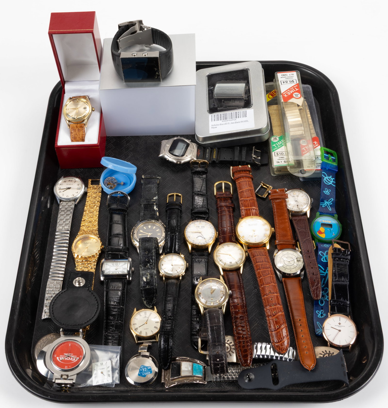 ASSORTED WATCH PARTS AND OTHER ARTICLES, UNCOUNTED LOT (1 of 7)
