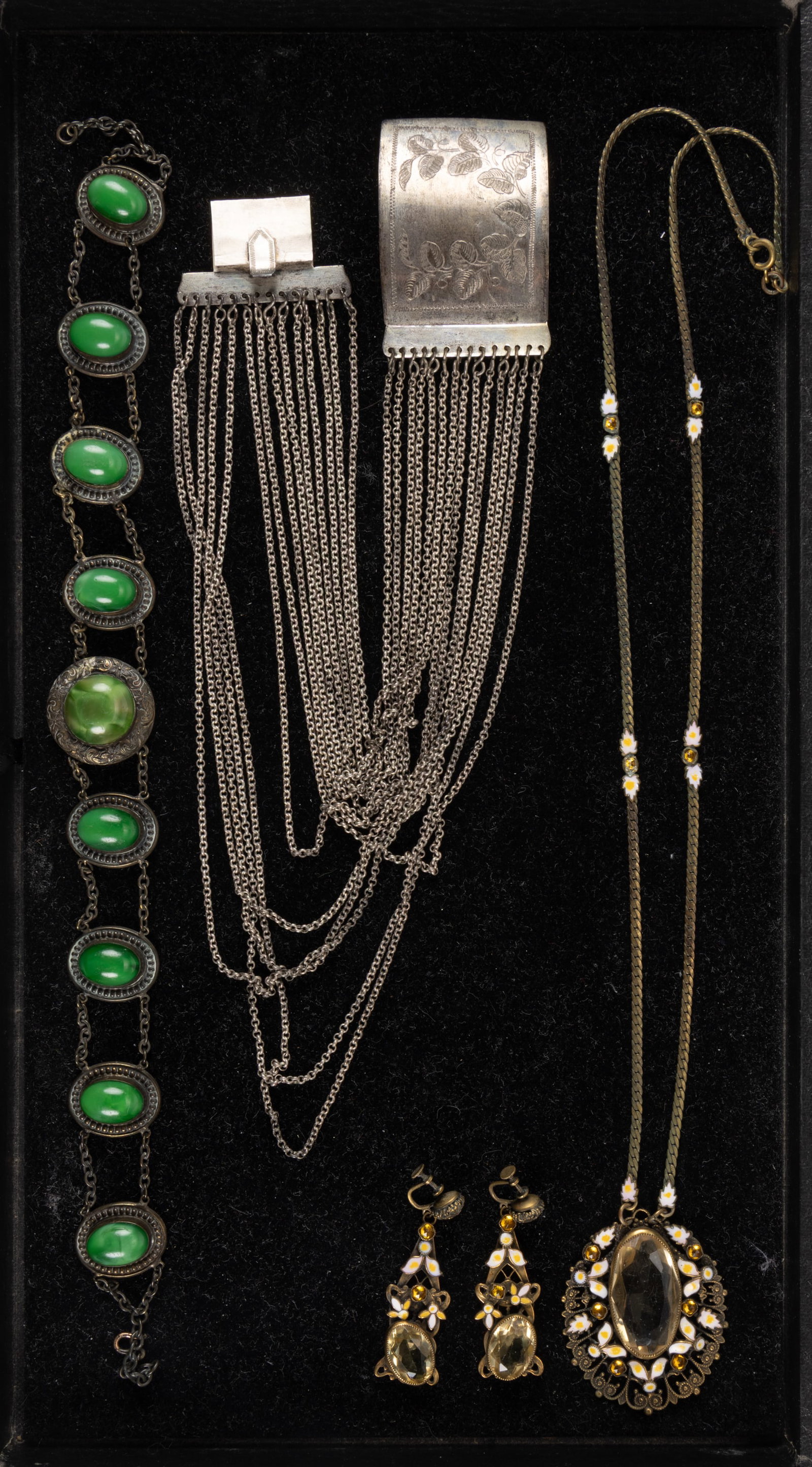 VICTORIAN / EDWARDIAN / ANTIQUE NECKLACES AND EARRINGS, LOT OF FIVE PIECES (1 of 1)