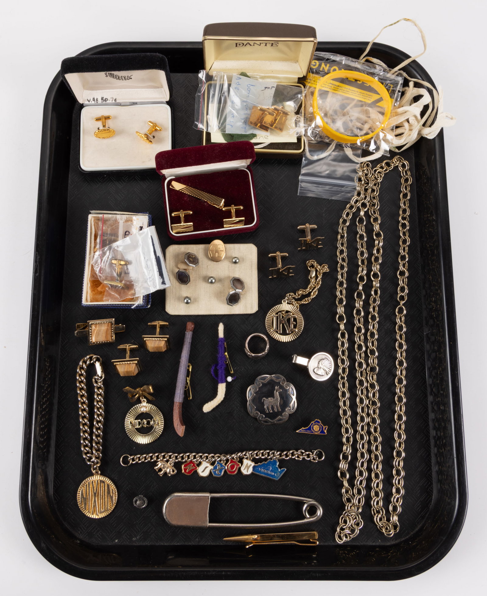 ANTIQUE / VINTAGE AND CONTEMPORARY MEN'S AND OTHER COSTUME JEWELRY, UNCOUNTED LOT (1 of 1)