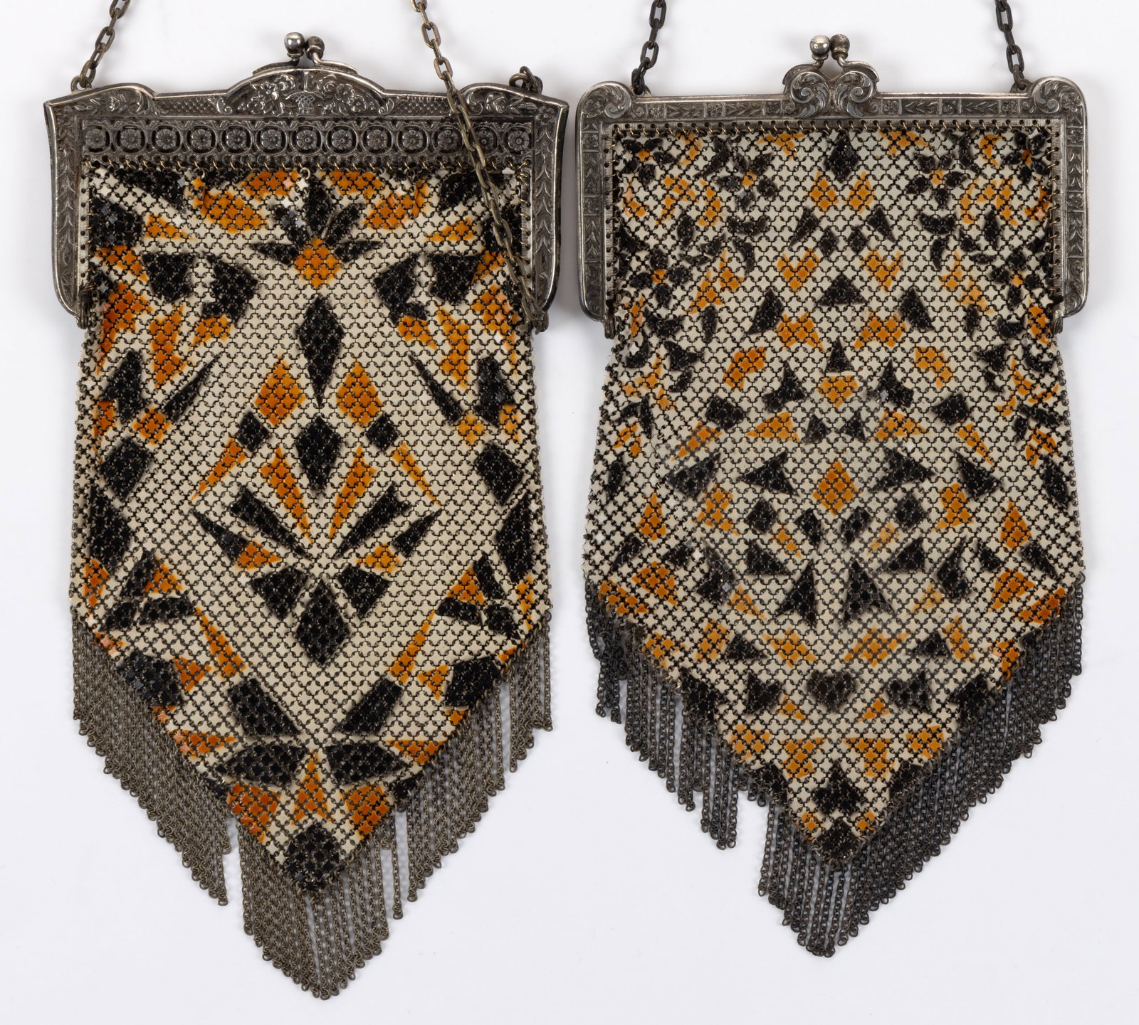 ANTIQUE / VINTAGE MANDALIAN ART DECO METAL MESH PURSES, LOT OF TWO (1 of 3)