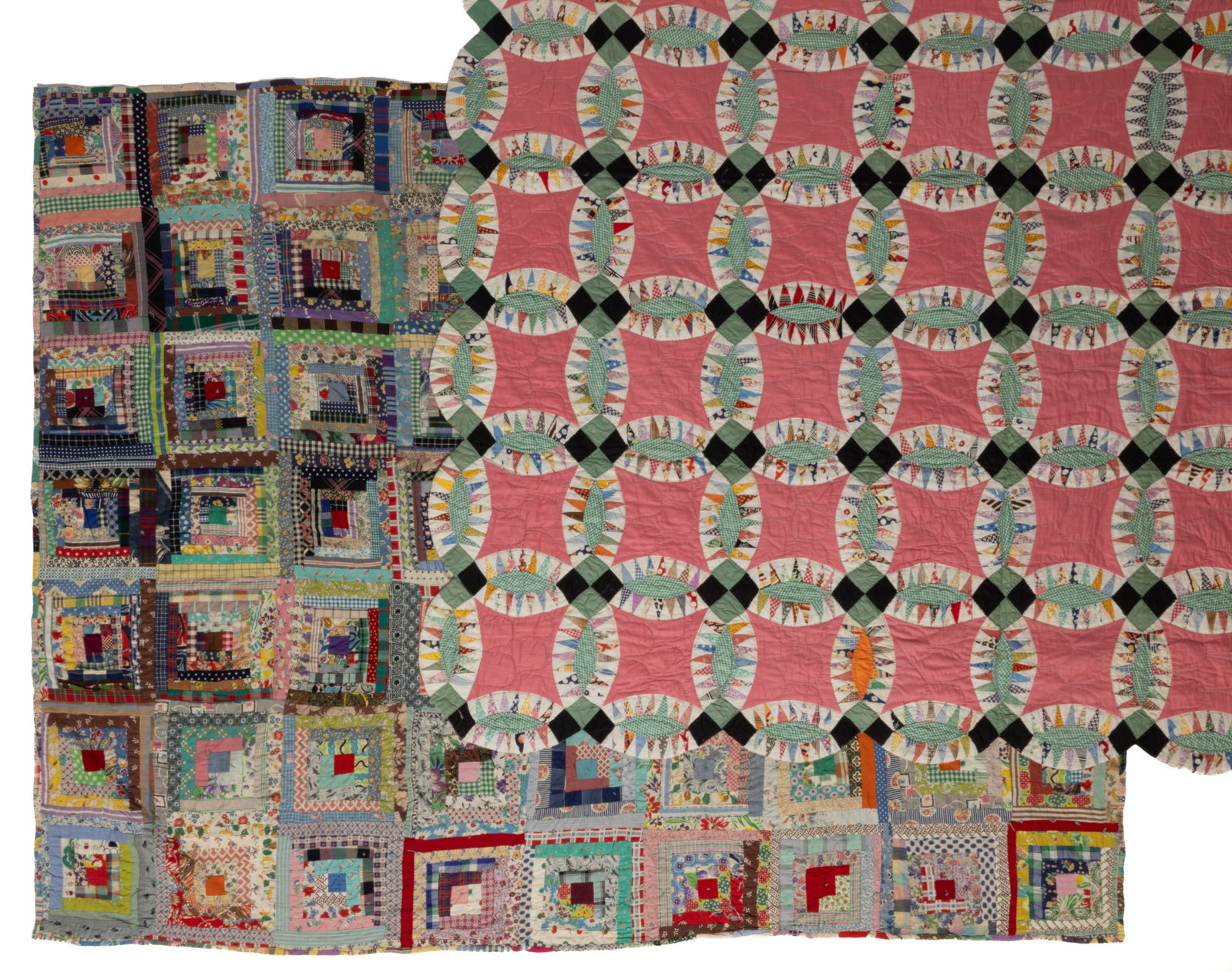 VIRGINIA, OR POSSIBLY OTHER, PIECED QUILT AND TIED COMFORT, LOT OF TWO (1 of 10)