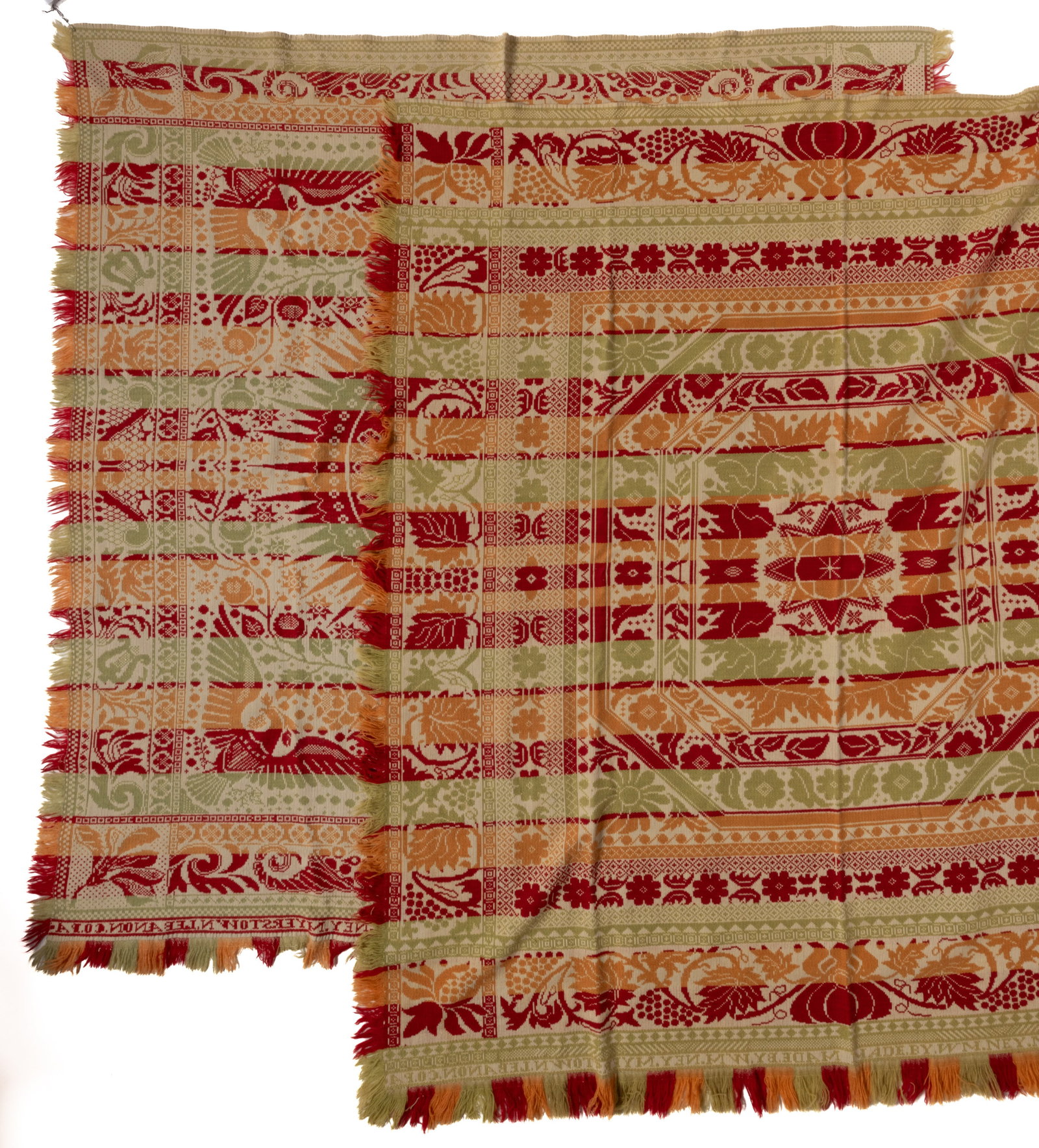 LEBANON CO., PENNSYLVANIA SIGNED JACQUARD COVERLETS, LOT OF TWO (1 of 5)