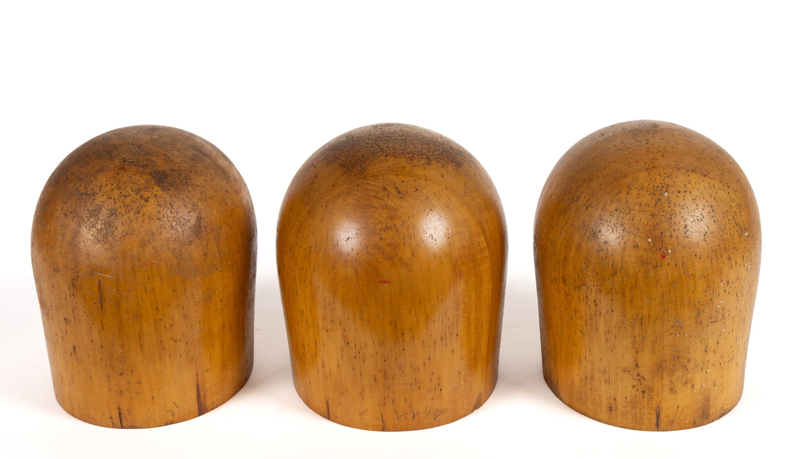 ANTIQUE WOODEN HAT FORMS, LOT OF THREE (1 of 2)