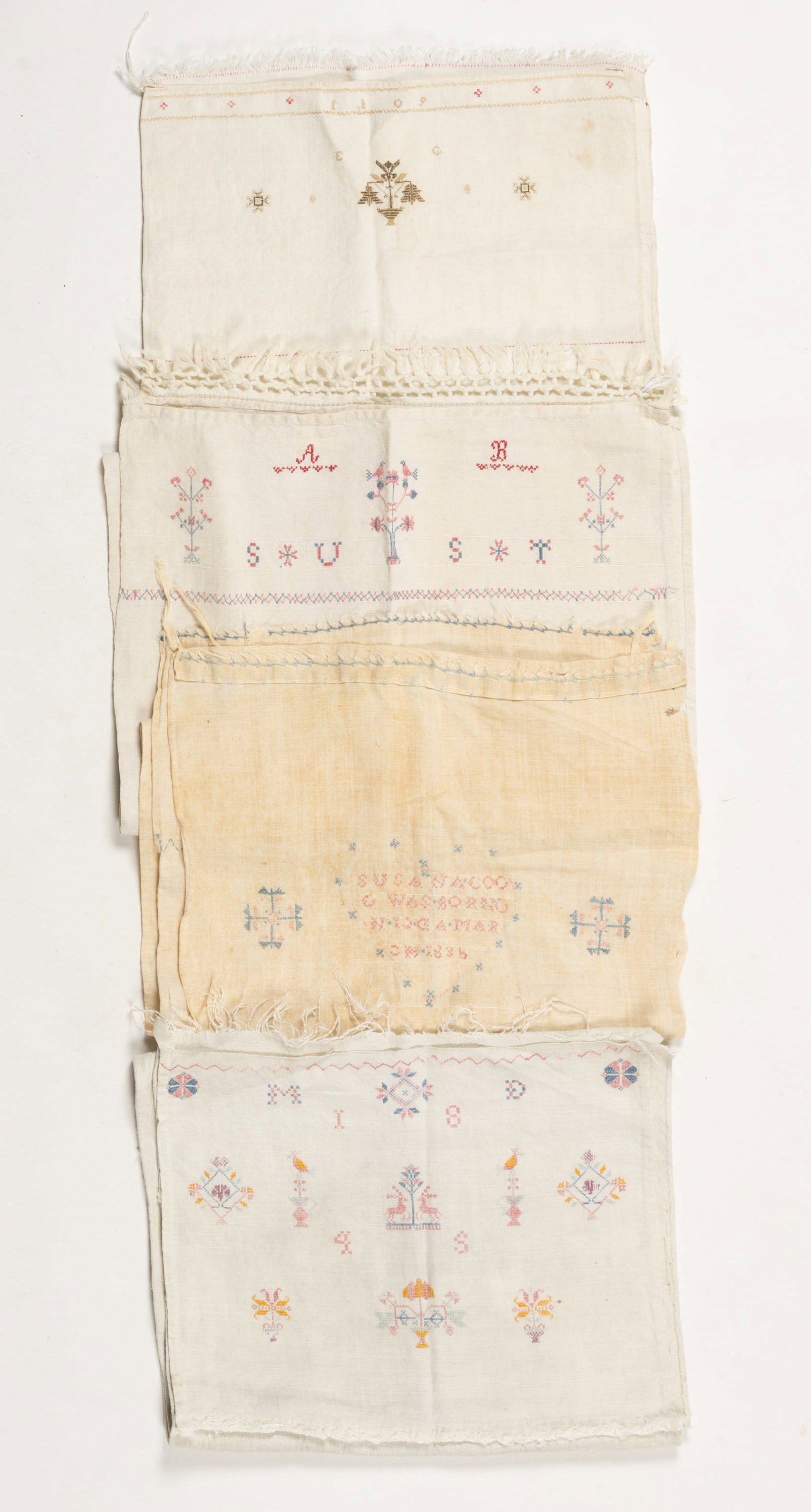 PENNSYLVANIA, AND POSSIBLY OTHER, DATED LINEN PLAIN-WEAVE HAND / SHOW TOWELS, LOT OF FOUR (1 of 3)