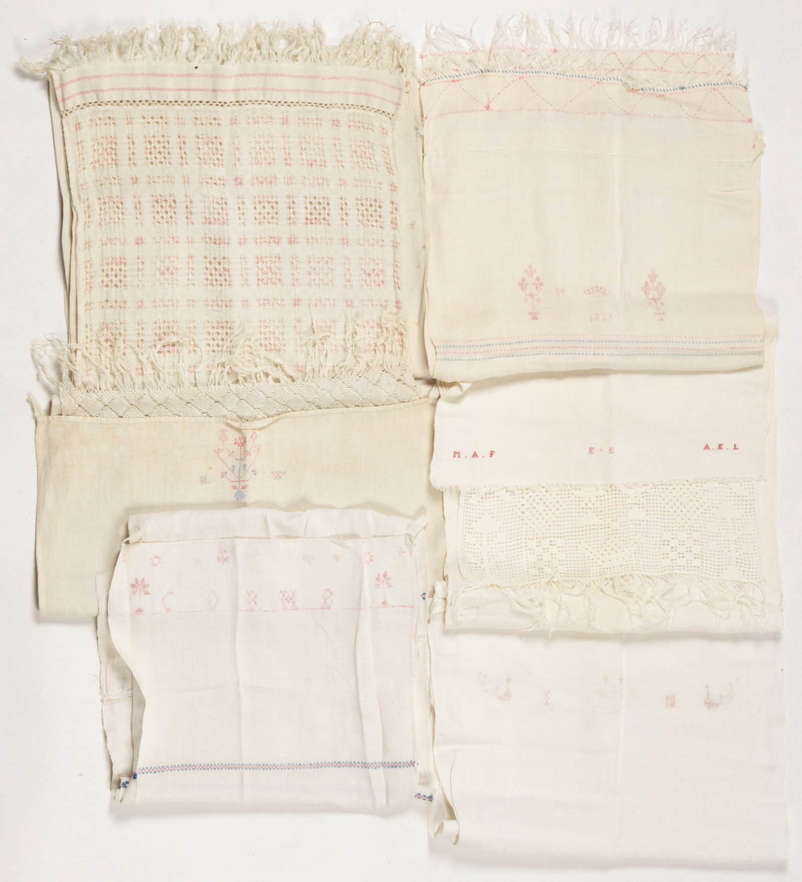 PENNSYLVANIA, AND POSSIBLY OTHER, LINEN PLAIN-WEAVE HAND / SHOW TOWELS, LOT OF SIX (1 of 3)