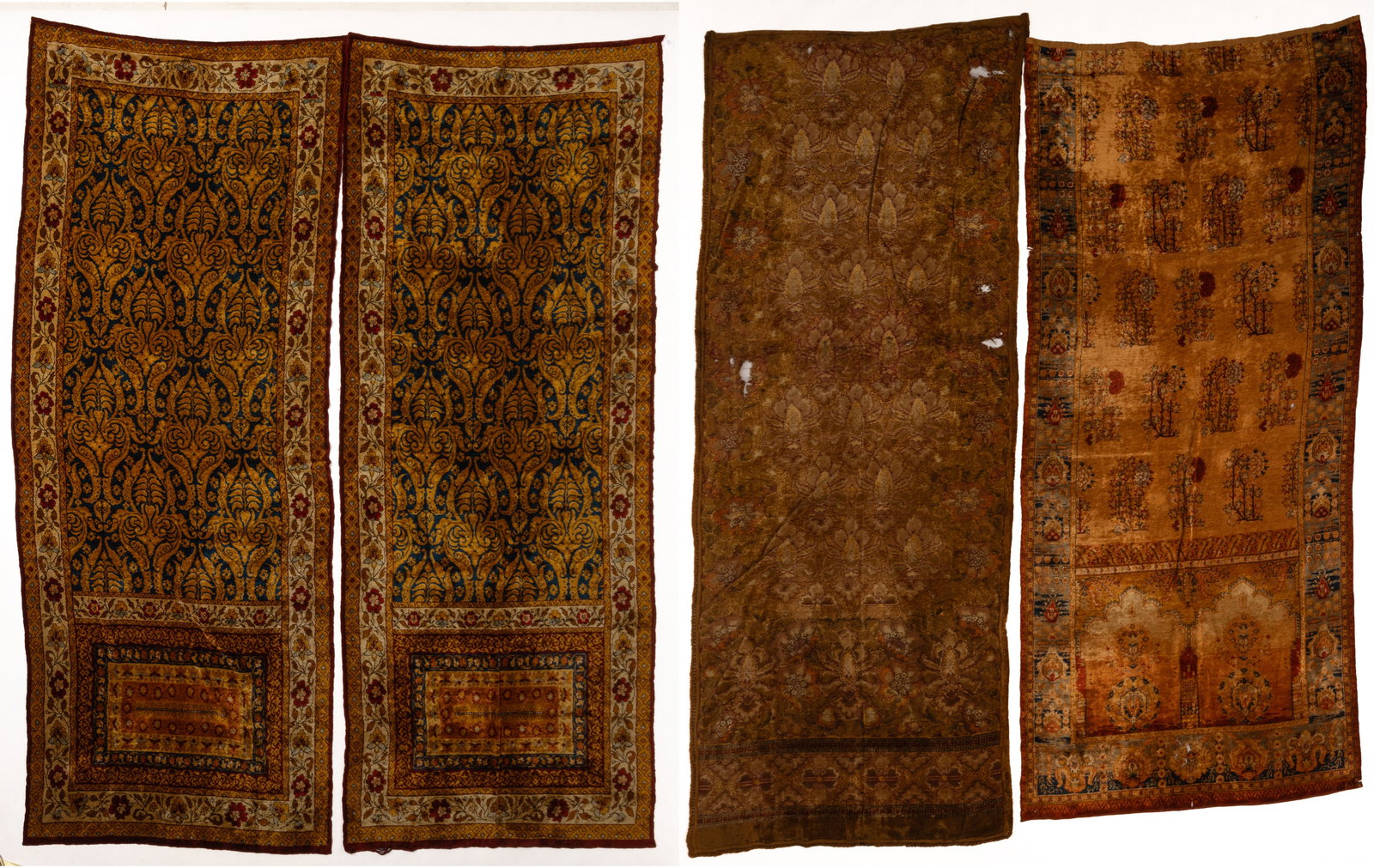 ANTIQUE CHENILLE CURTAINS, LOT OF FOUR PANELS (1 of 11)