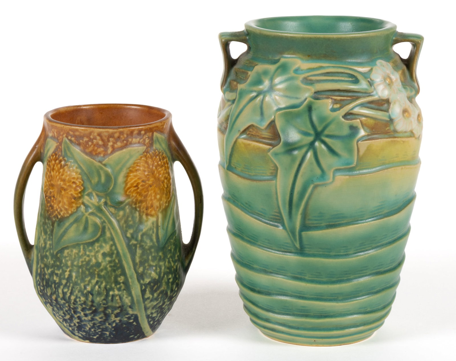 AMERICAN ROSEVILLE ART POTTERY VASES, LOT OF TWO (1 of 3)