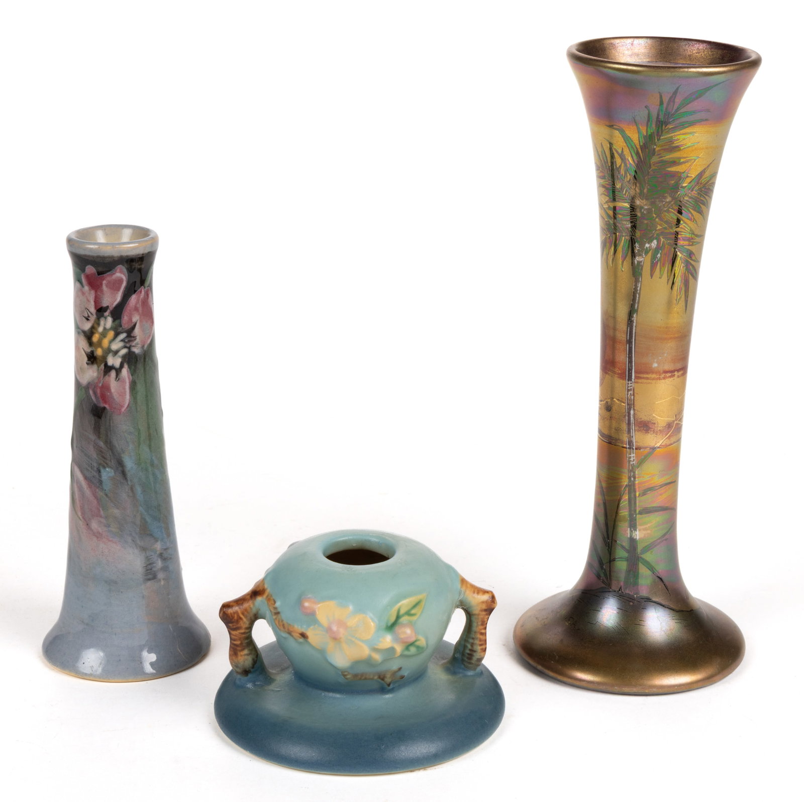 ROSEVILLE AND WELLER ART POTTERY ARTICLES, LOT OF THREE (1 of 3)