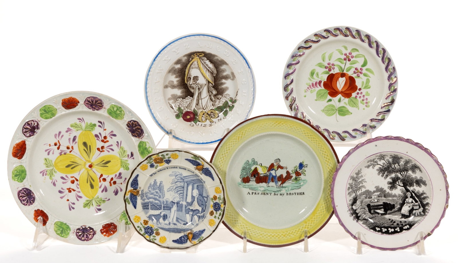 BRITISH CERAMIC PLATES, LOT OF SIX (1 of 1)