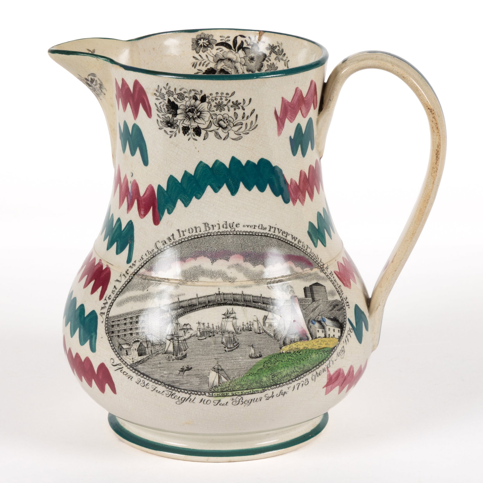 ENGLISH TRANSFER-PRINTED NAUTICAL MOTIF CERAMIC JUG / PITCHER (1 of 5)