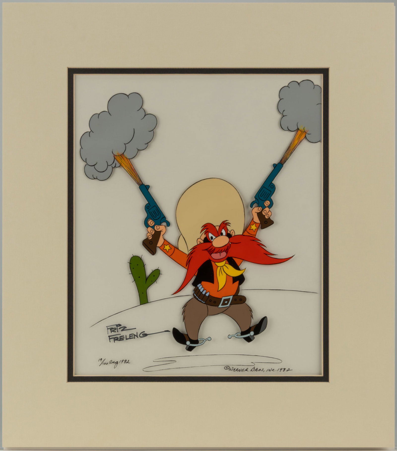WARNER BROS YOSEMITE SAM ORIGINAL ANIMATION CEL (1982) (1 of 2)